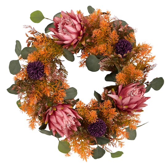 24&#x22; Autumn Protea Wreath